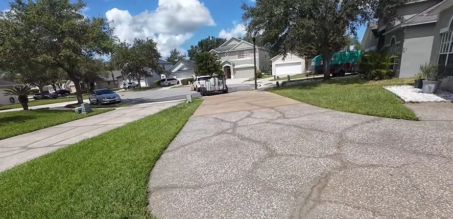 Clean driveway after pressure washing in West Palm Beach